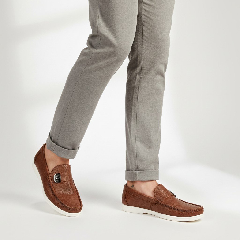 Handmade Classic Buckle Loafer – Brown - Image 4