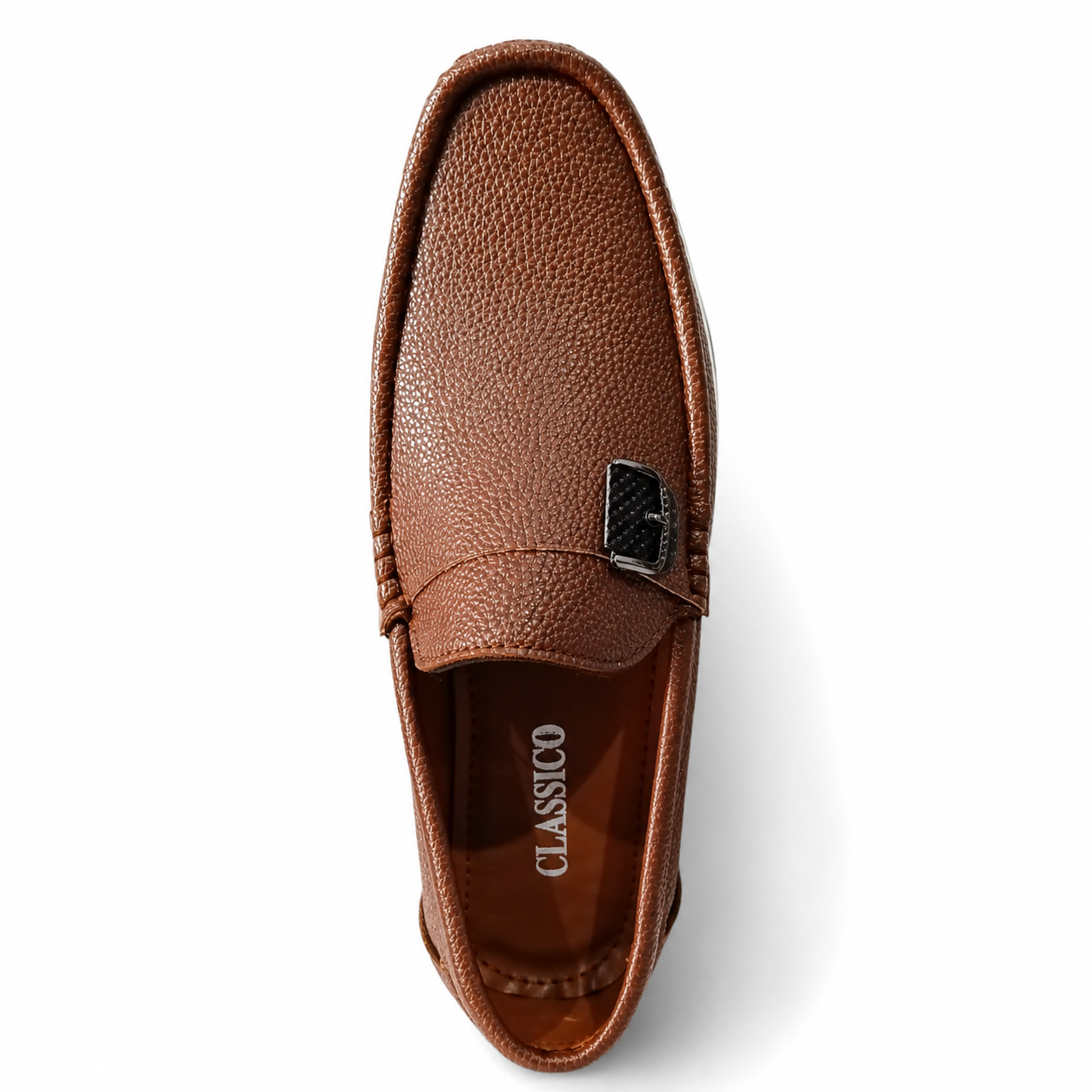 Handmade Classic Buckle Loafer – Brown - Image 3